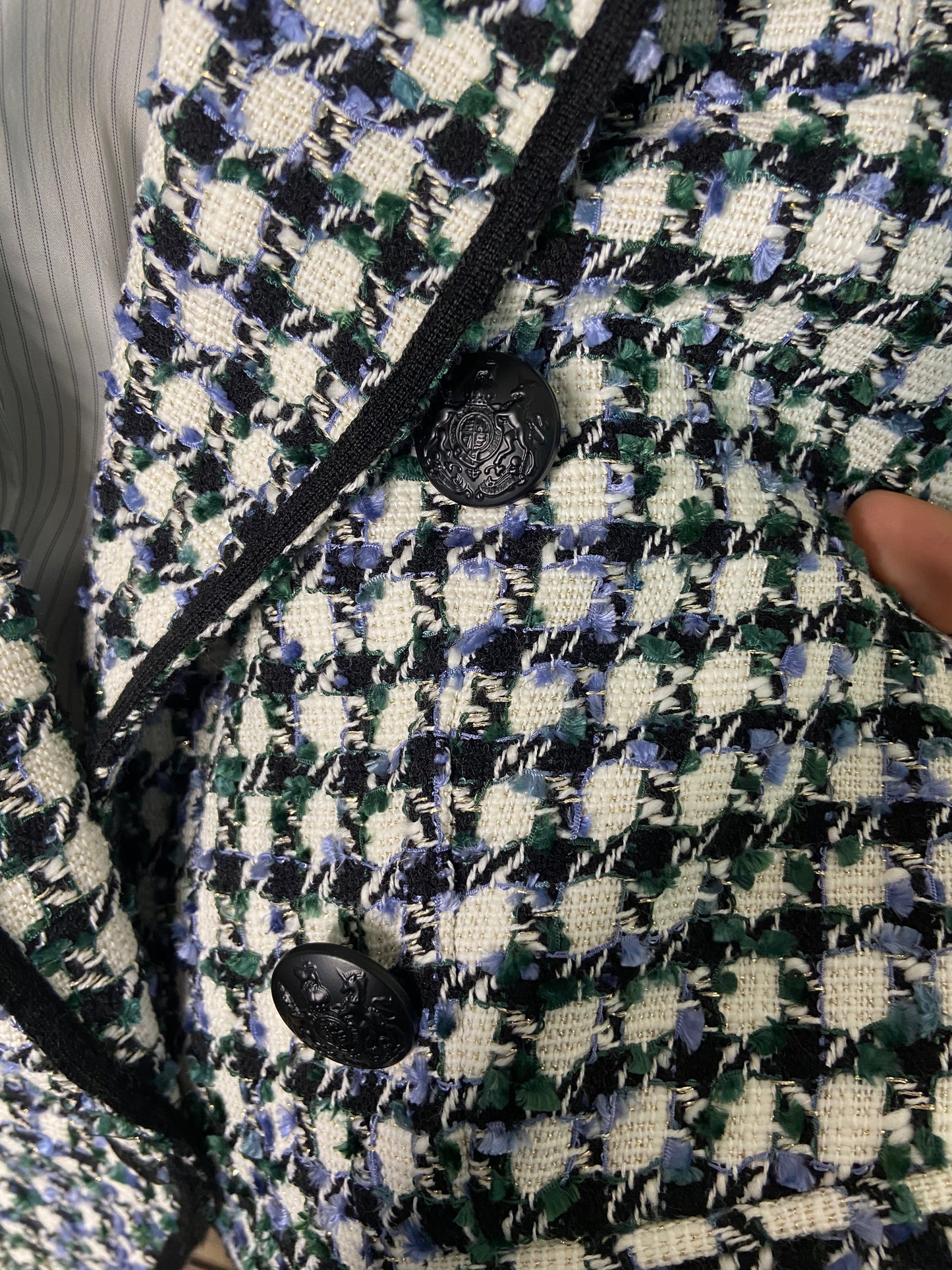 Veronica Beard Diego Tweed Check Dickey Jacket size 2