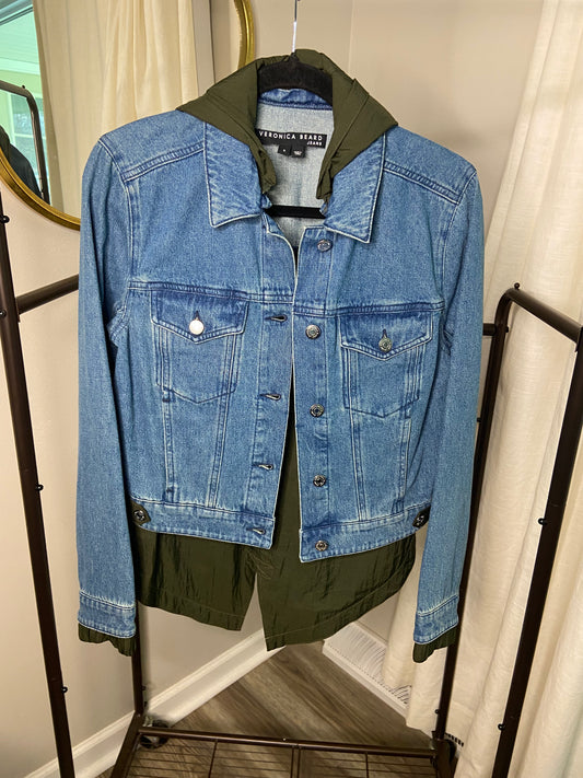 Veronica Beard Shani Waterfall Denim Twill Combo Jacket size S