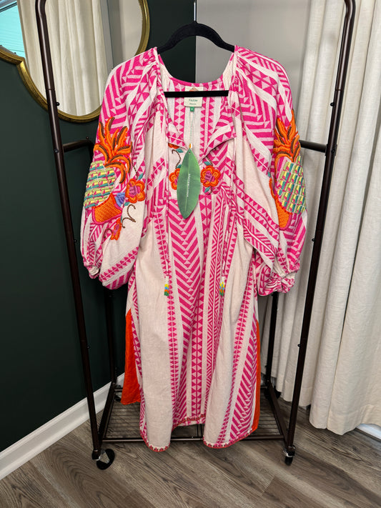 Farm Rio Jacquard Embroidered Maxi Dress size M