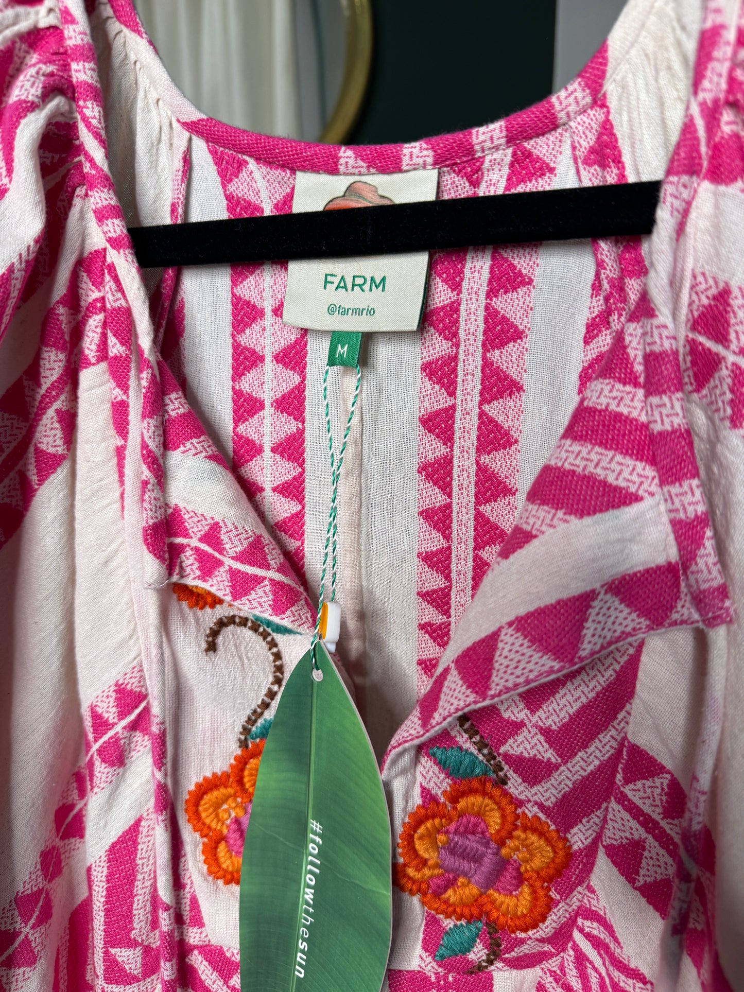 Farm Rio Jacquard Embroidered Maxi Dress size M