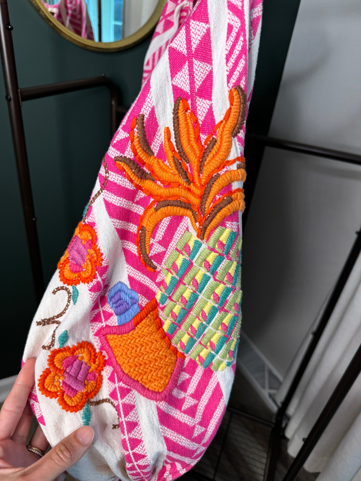 Farm Rio Jacquard Embroidered Maxi Dress size M