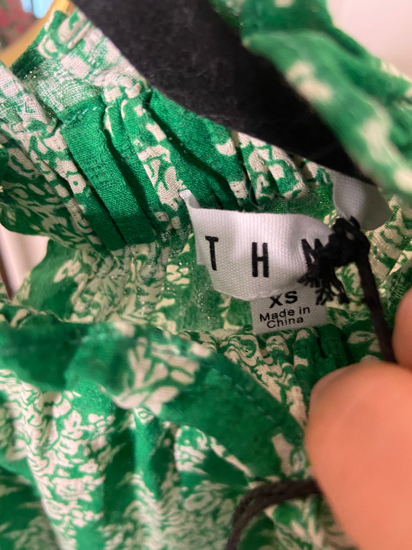 THML Anegada Embroidered Sleeve Top-Green size XS