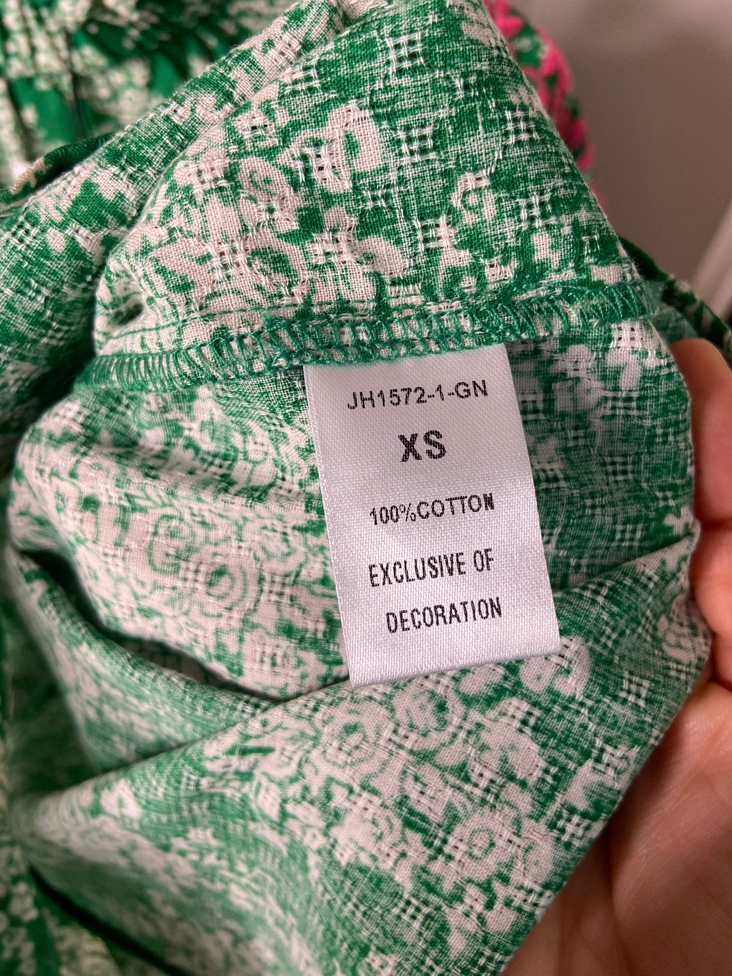 THML Anegada Embroidered Sleeve Top-Green size XS