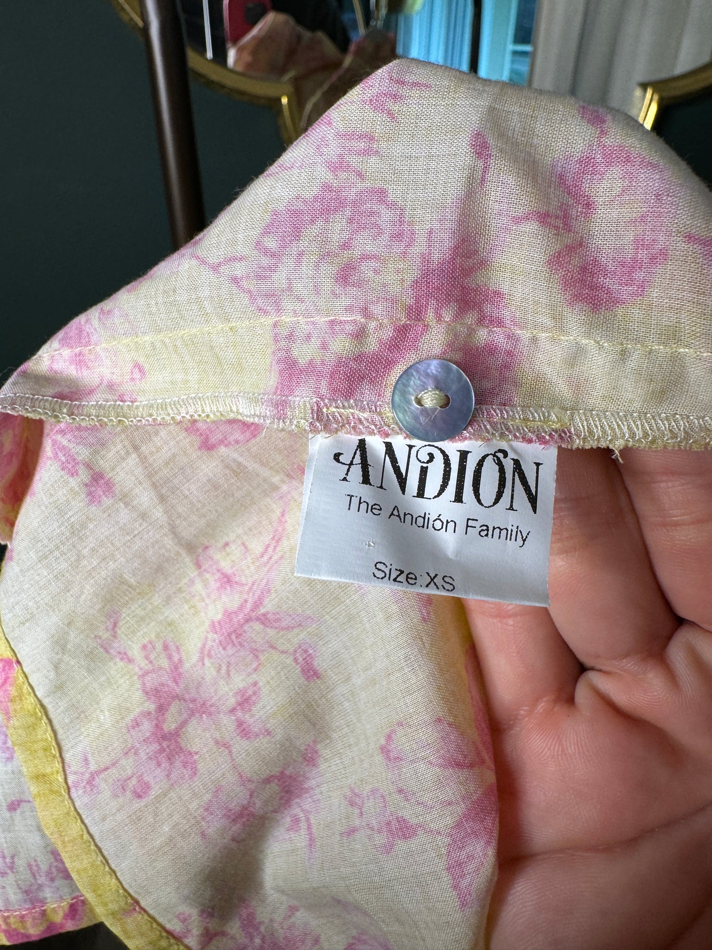 Andion Amelia Pink and Yellow Top size XS