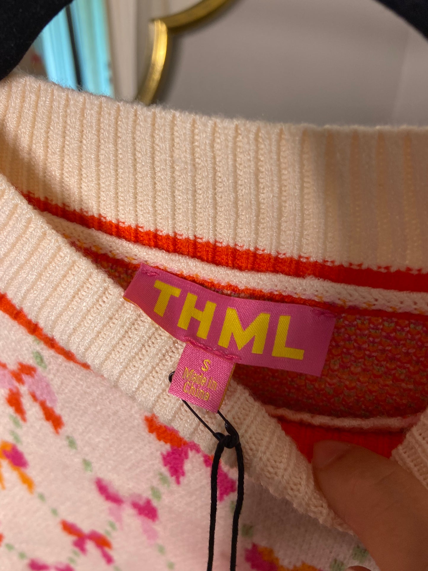 THML Bow Detail Knit Top size S