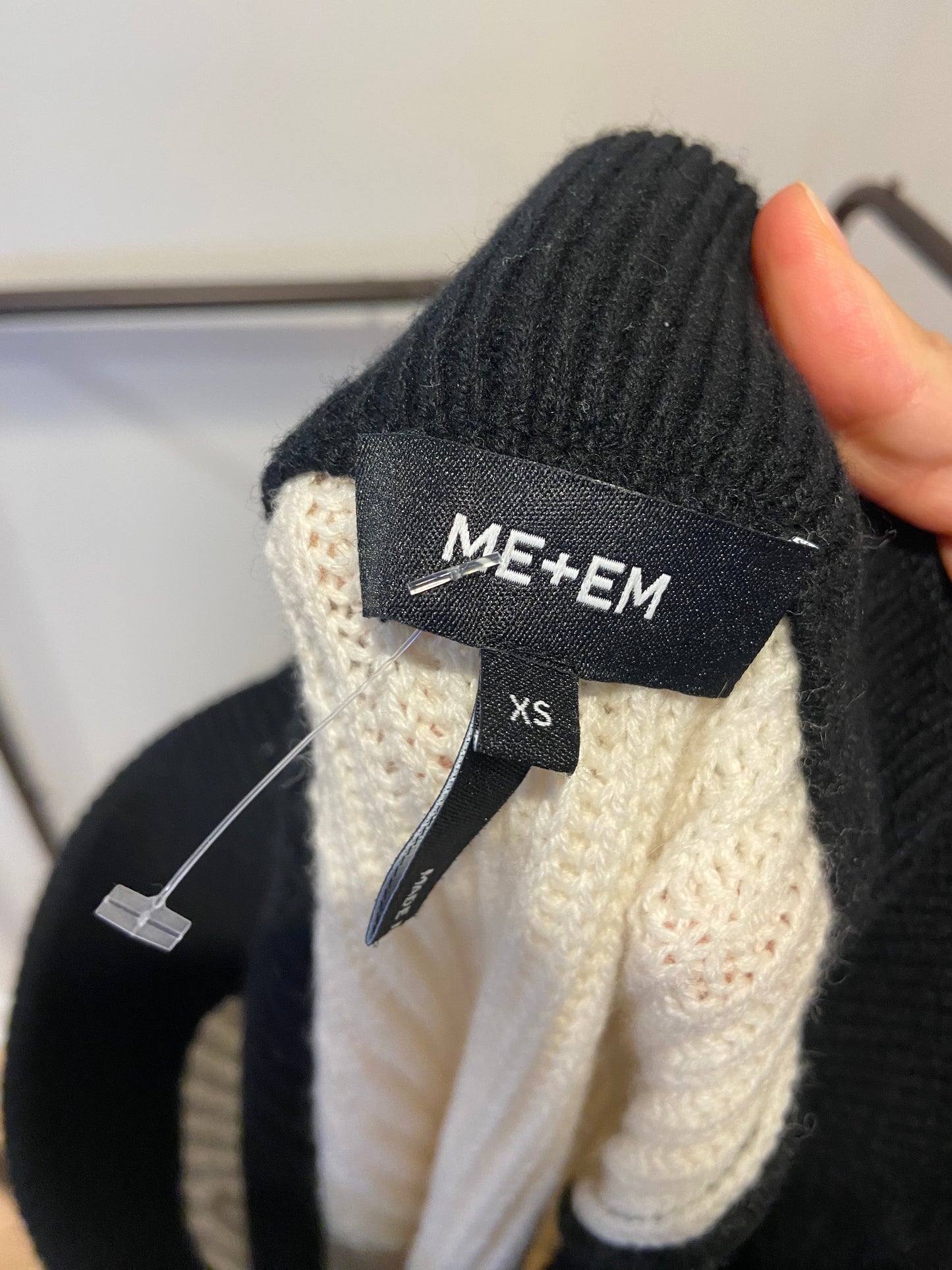 Me+Em Contrast Panel Wool Cashmere Blend Midi Skirt size XS