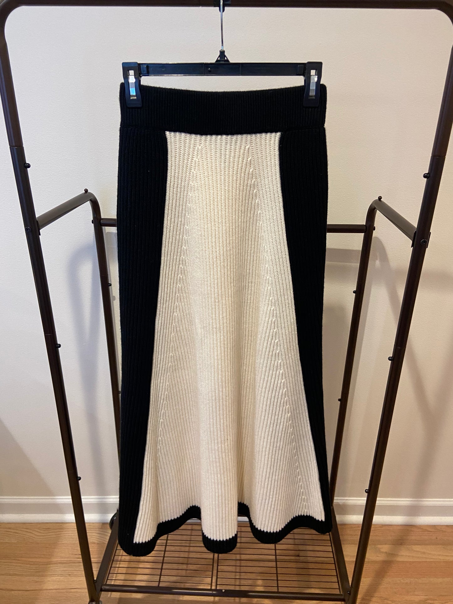 Me+Em Contrast Panel Wool Cashmere Blend Midi Skirt size XS