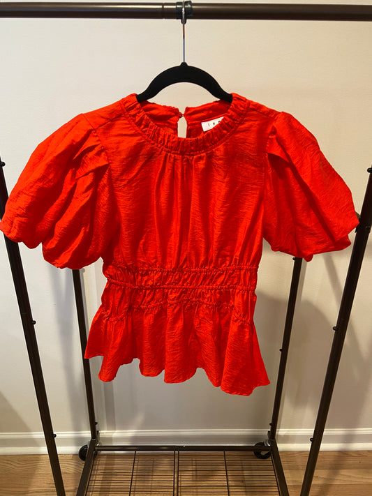 THML Red Puff Sleeve Top size XS