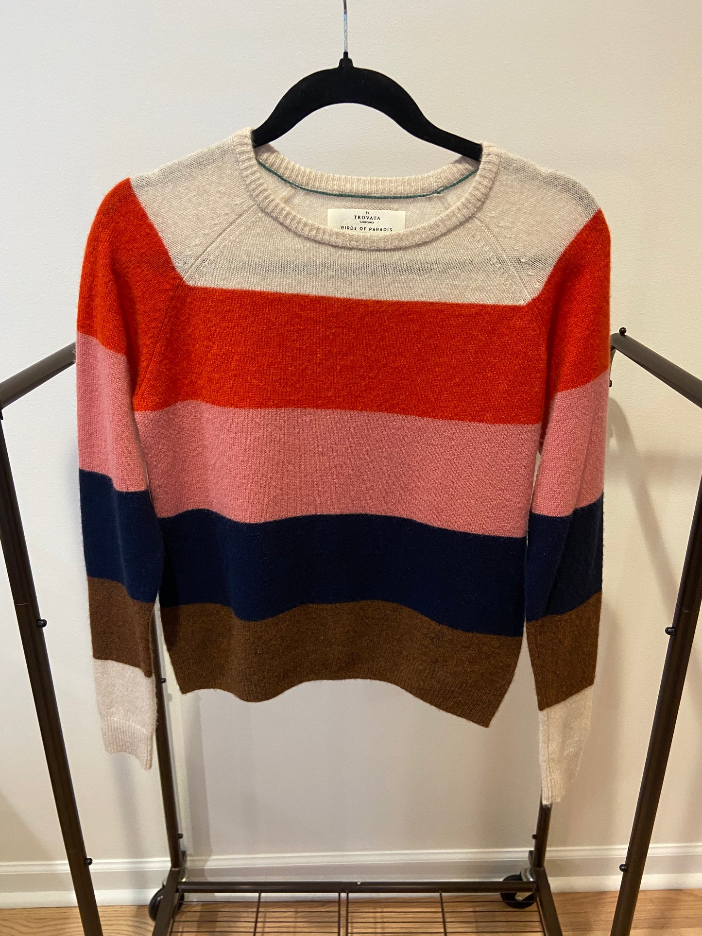 Trovata Birds of Paradis Ryann Stripe Cashmere Sweater size XS