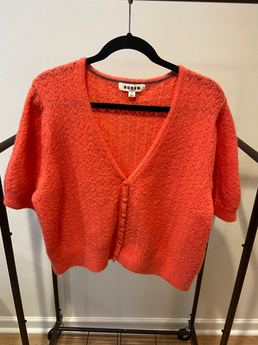 Boden Pointelle Cardigan in Coral size XL