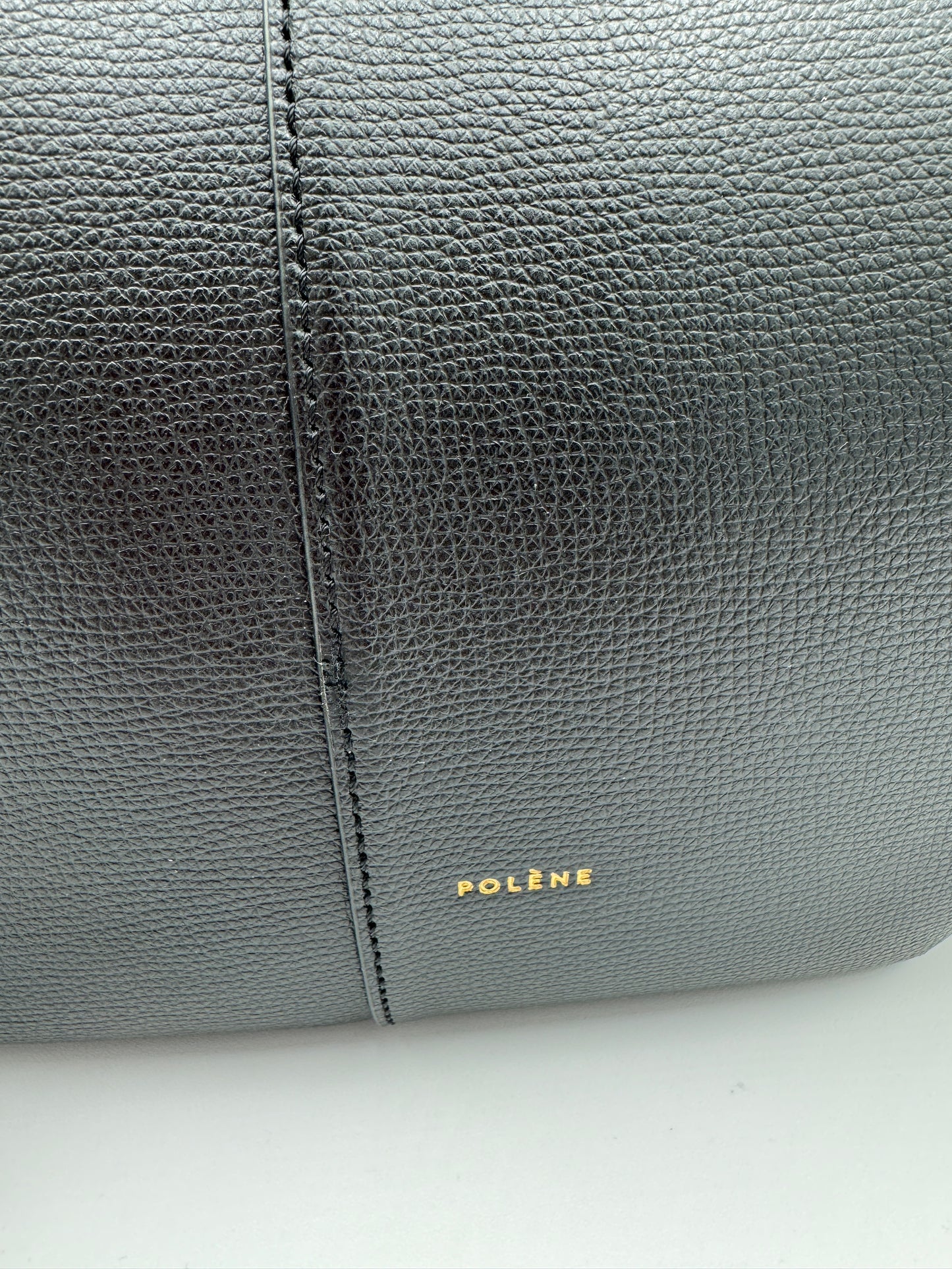Polene Cyme Textured Black Tote