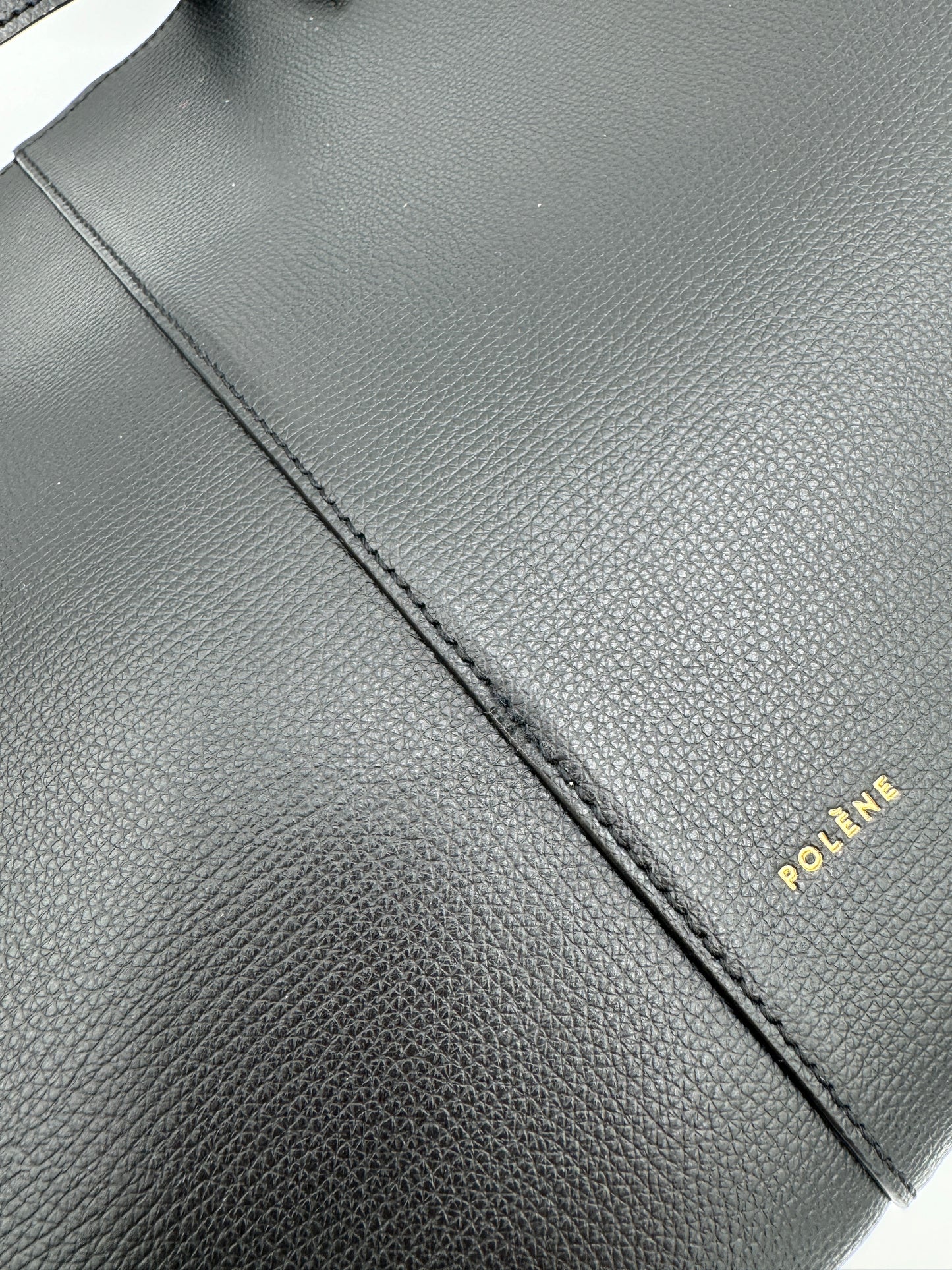 Polene Cyme Textured Black Tote