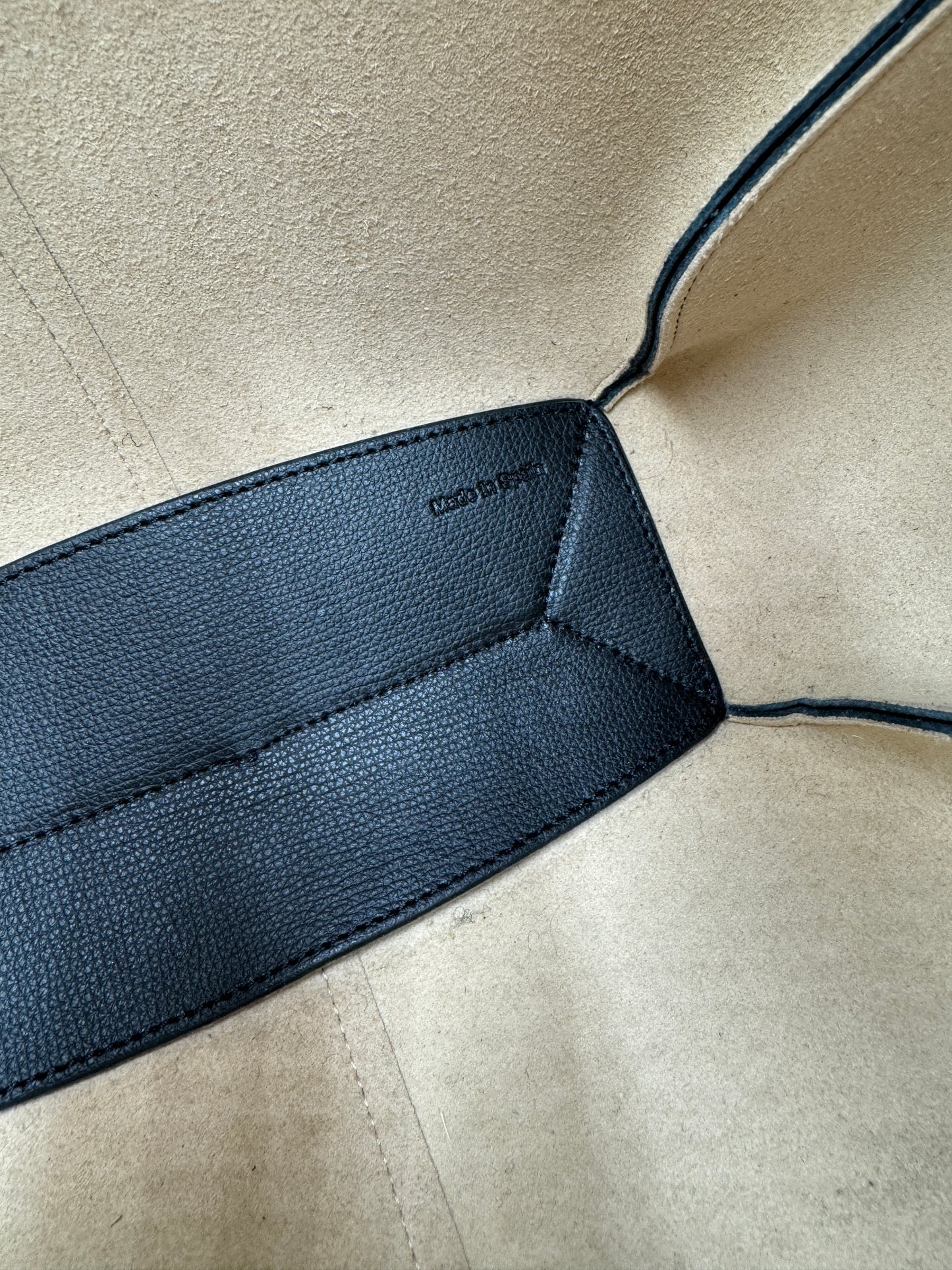 Polene Cyme Textured Black Tote