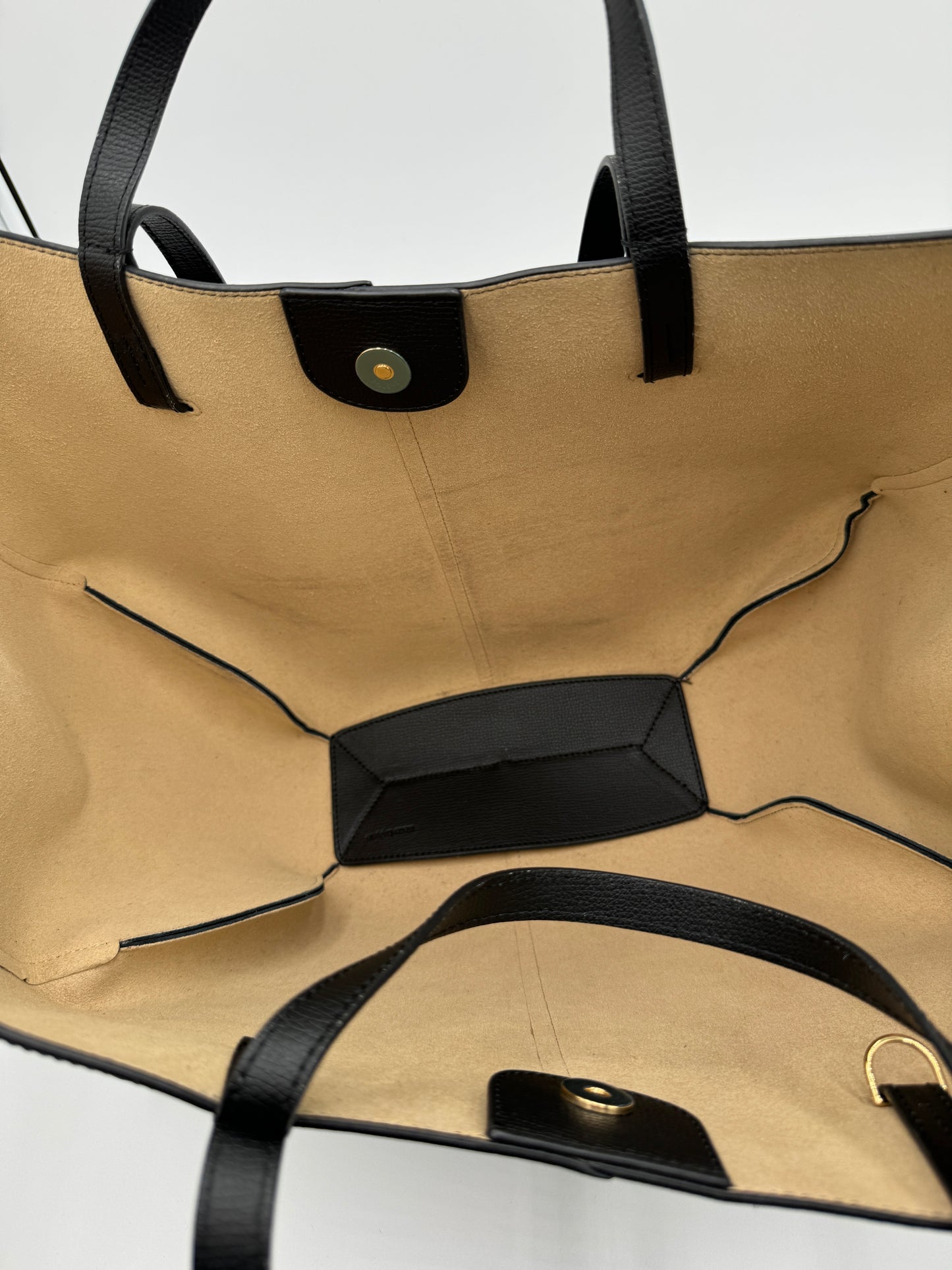 Polene Cyme Textured Black Tote