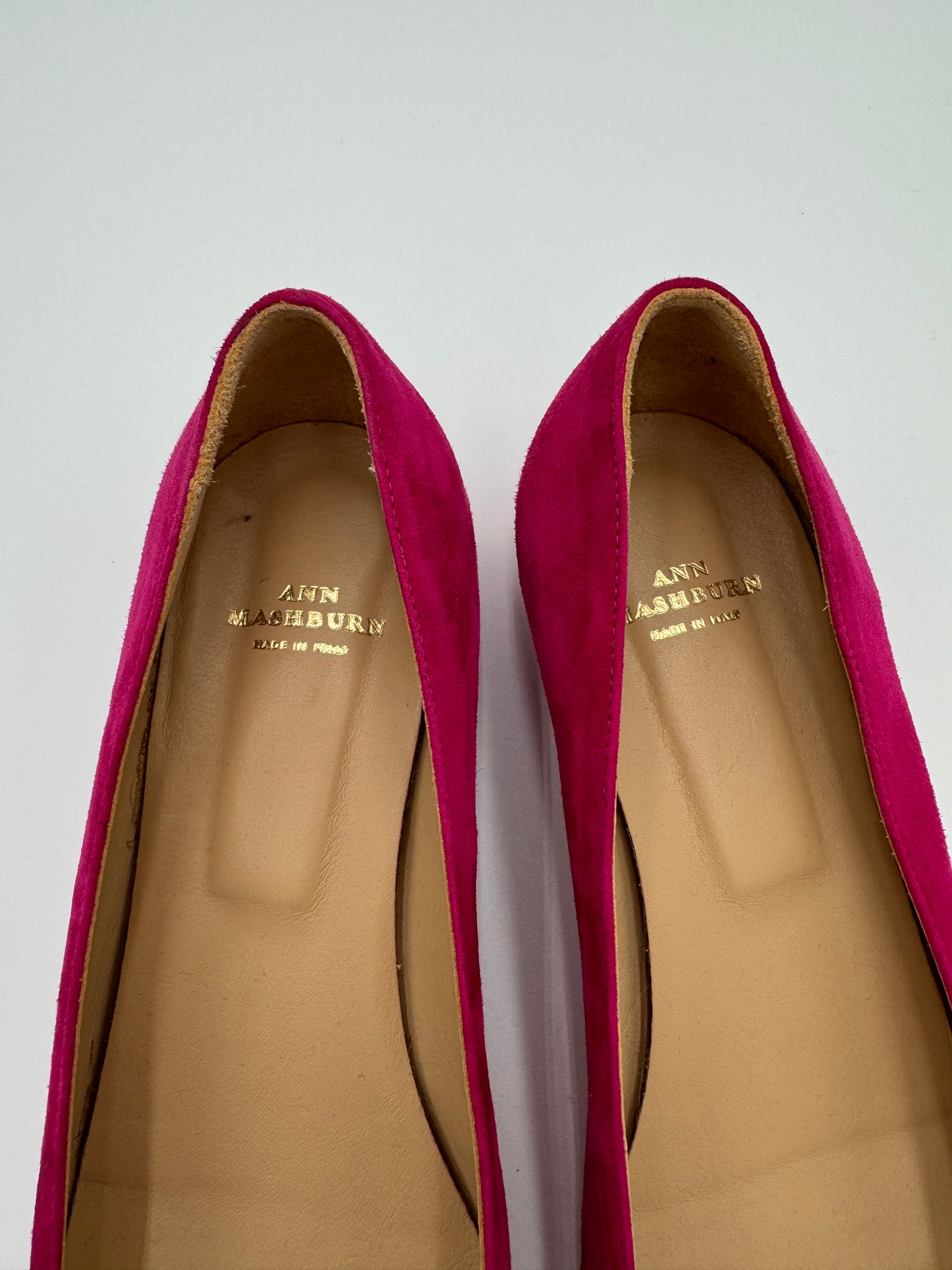 Ann Mashburn Buckle Suede Shoes Fuchsia size 39.5