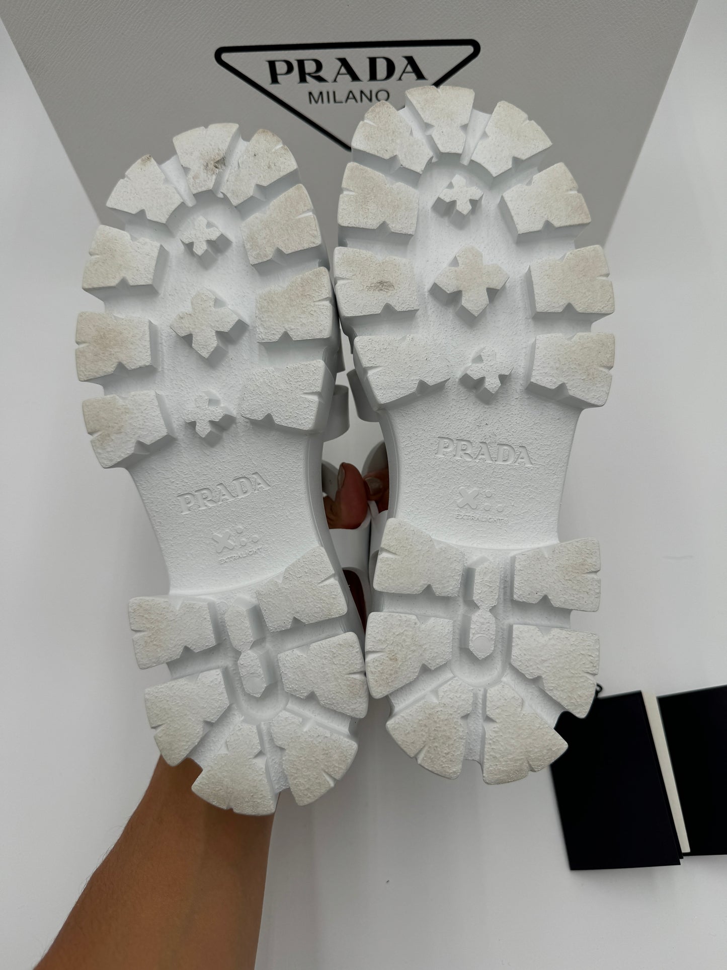 Prada Monolith Caged Rubbed Platform Sandals size 39