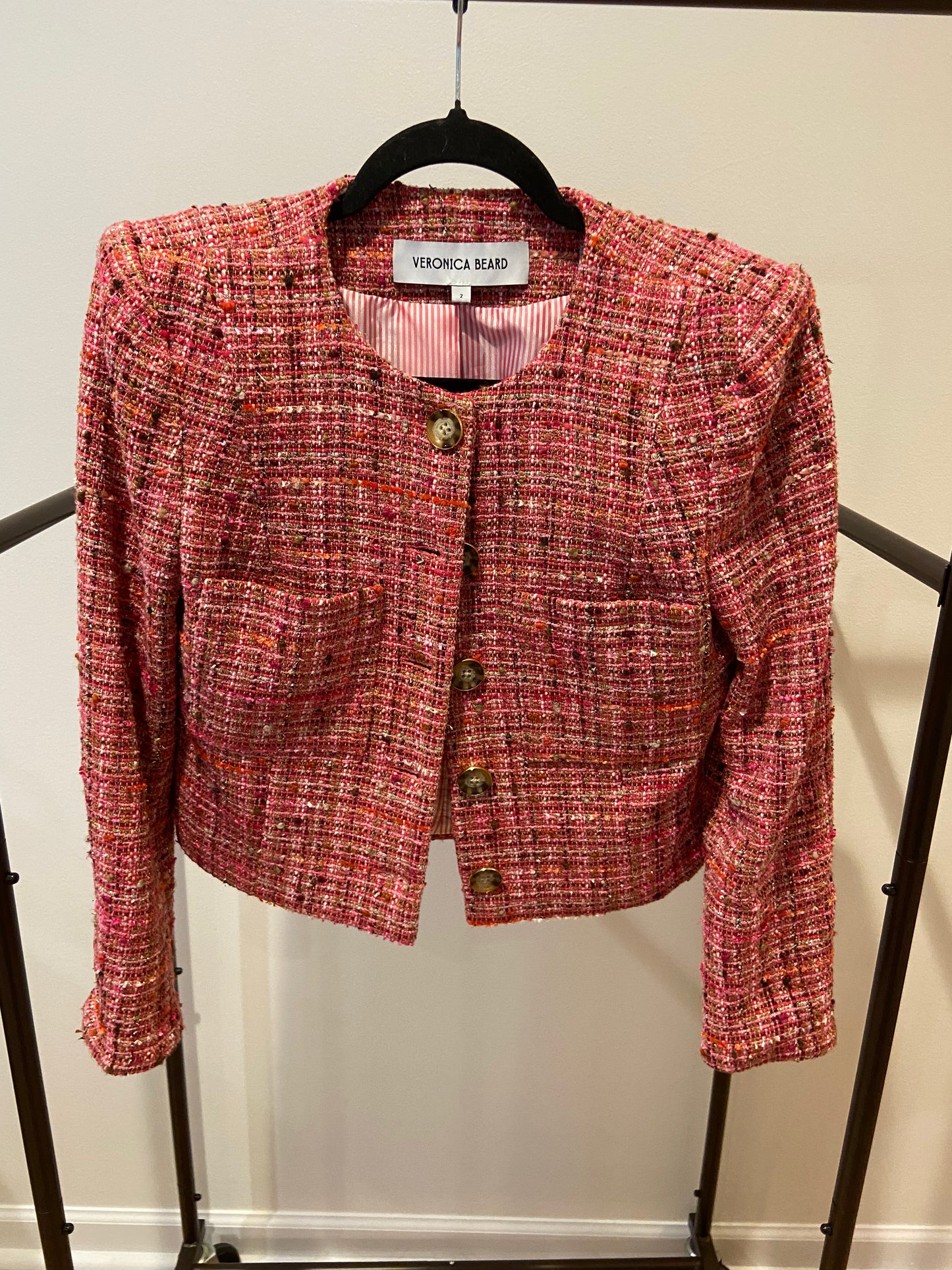 Veronica Beard Lars Metallic Tweed Jacket size 2