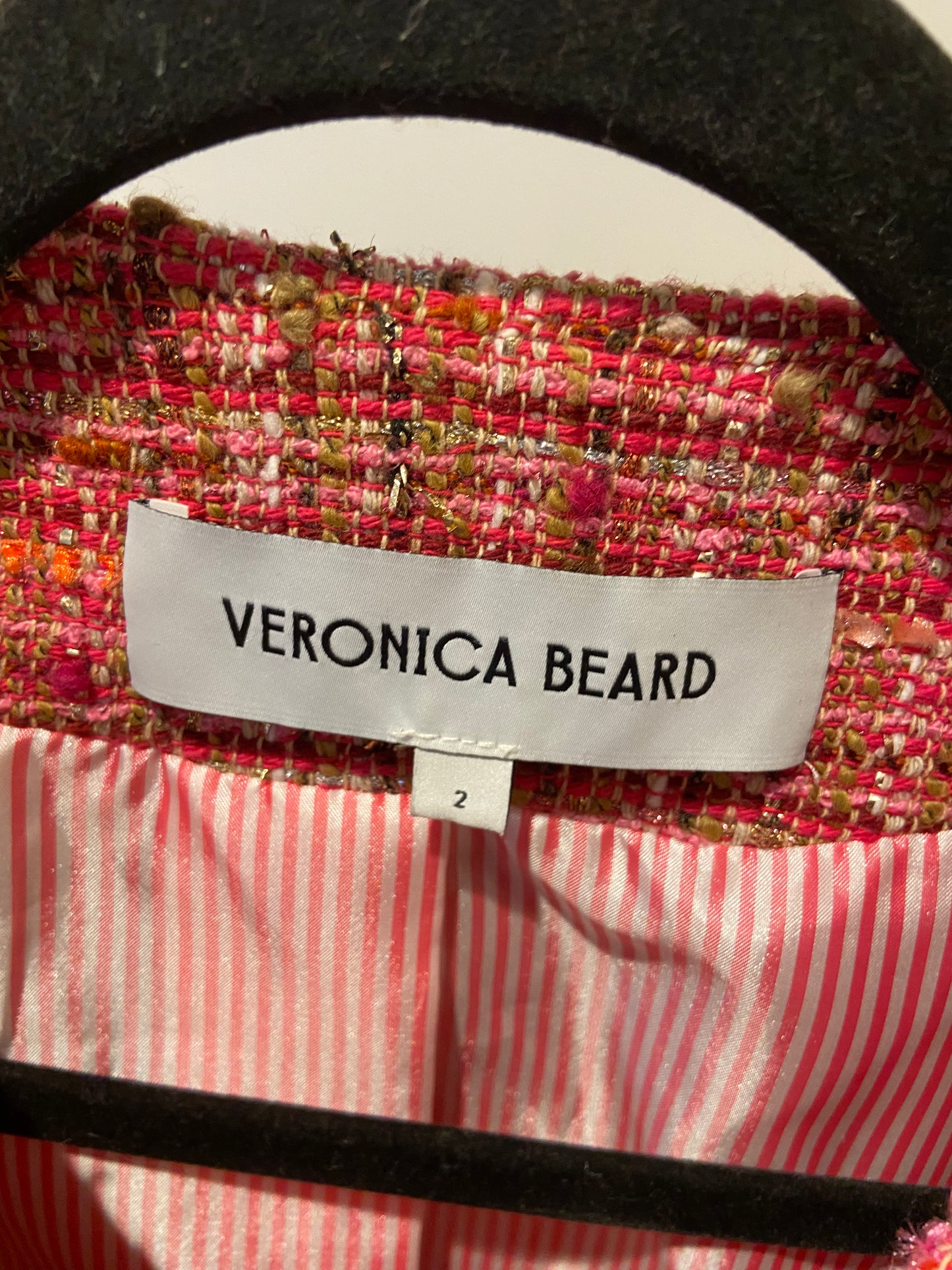Veronica Beard Lars Metallic Tweed Jacket size 2