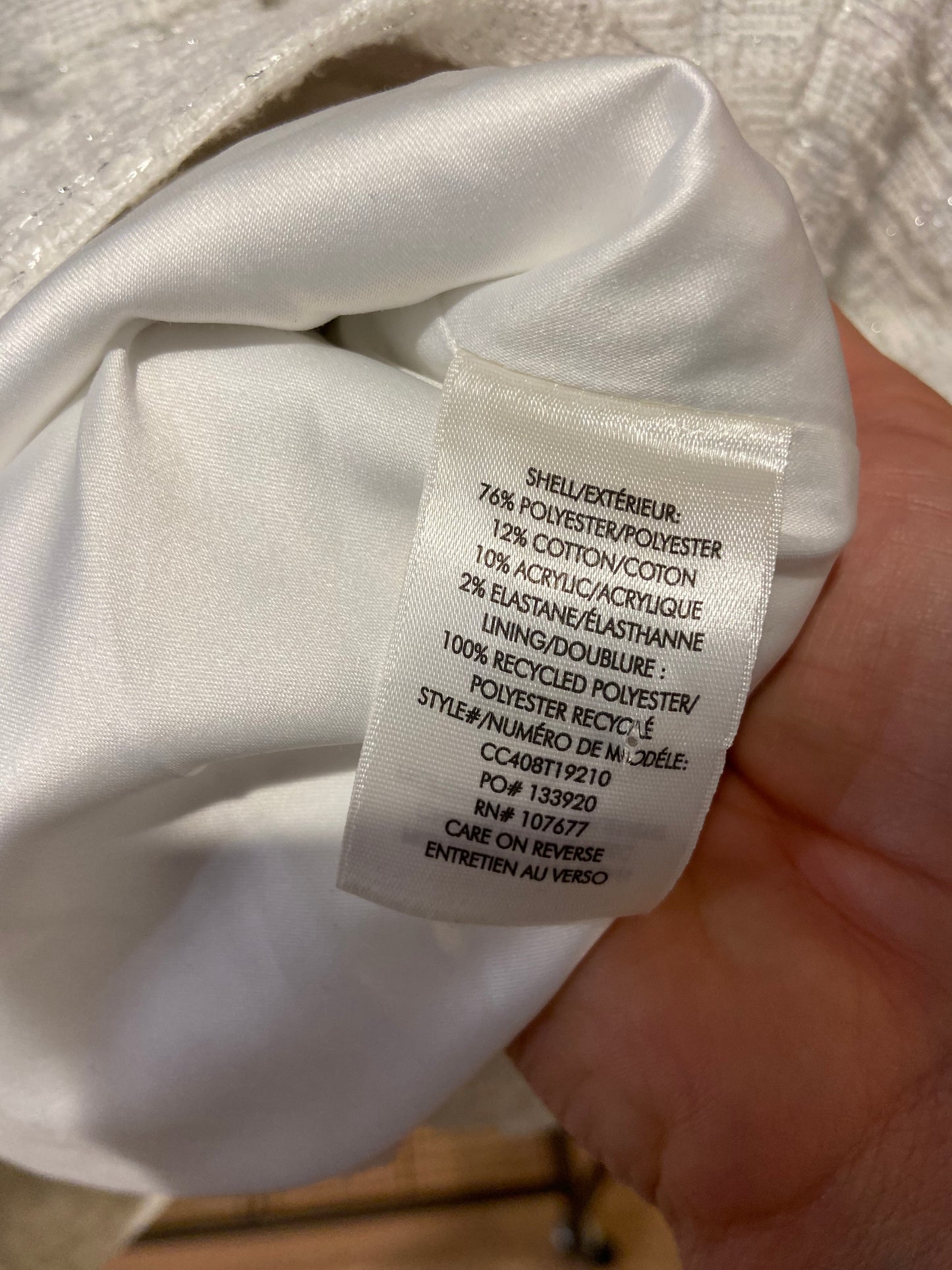 Alice and Olivia Elle Tweed Jacket Off White size 4