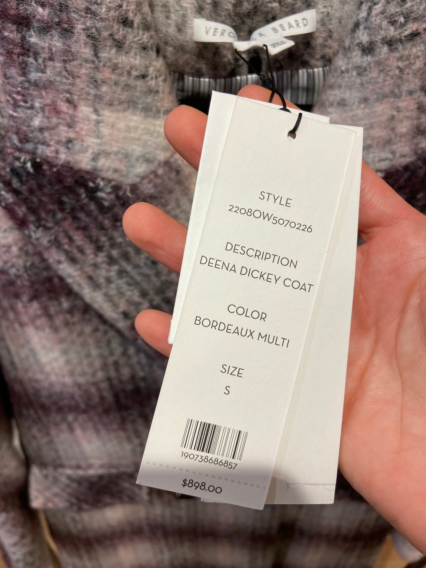 Veronica Beard Deena Dickey Plaid Coat size S