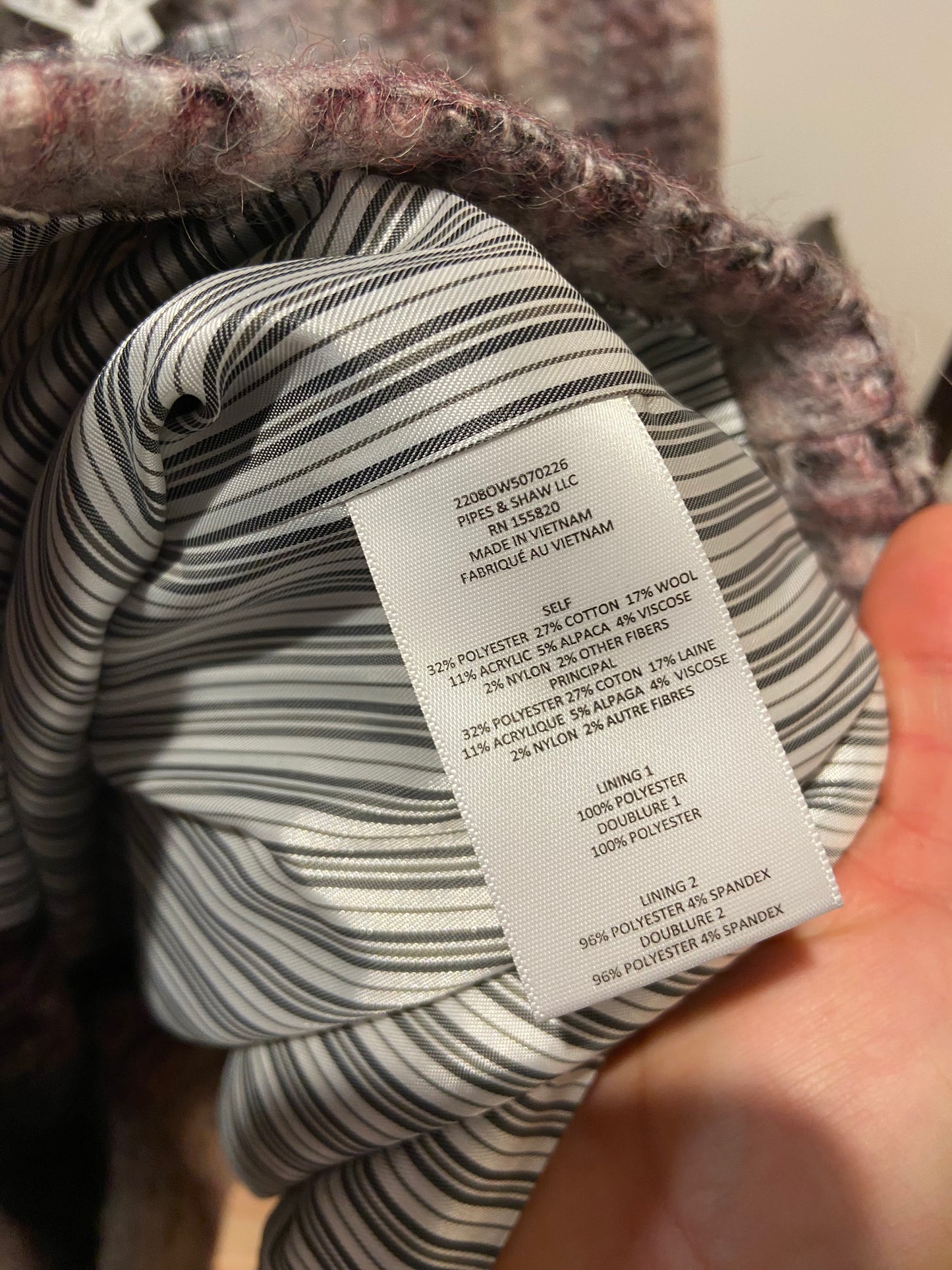 Veronica Beard Deena Dickey Plaid Coat size S