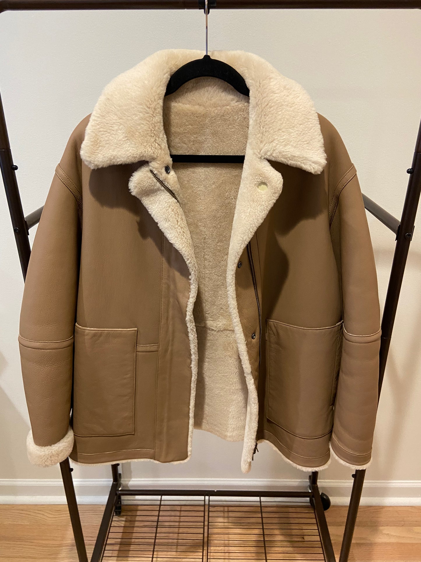 Vince Reversible Lamb Shearling Plush Jacket size L