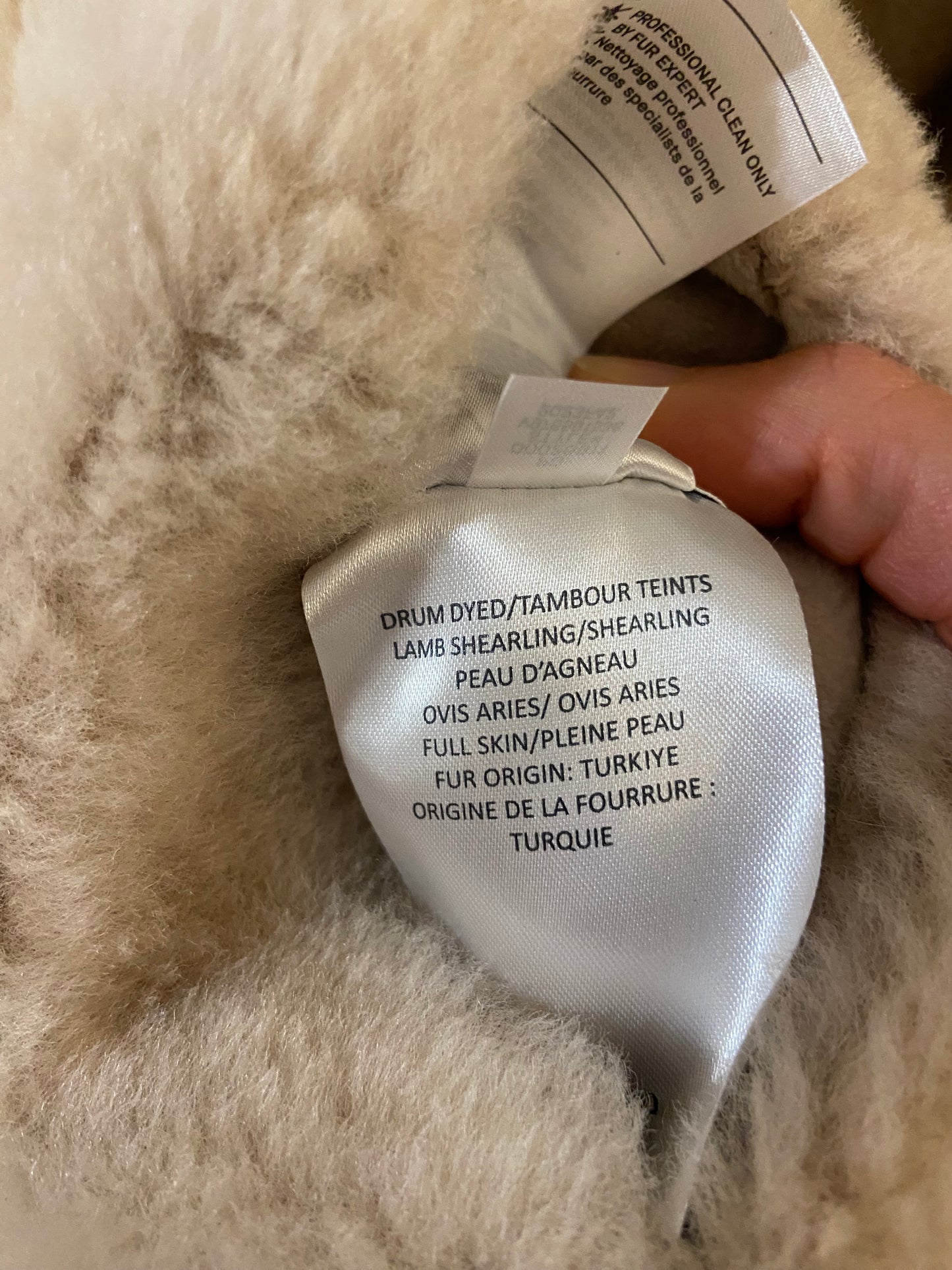 Vince Reversible Lamb Shearling Plush Jacket size L