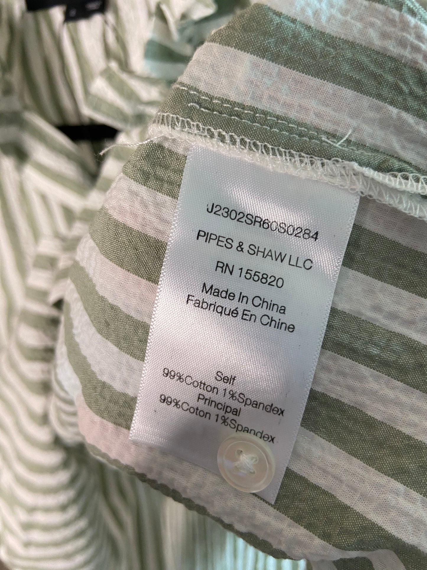 Veronica Beard Calisto Shirt in Sage/White size 2