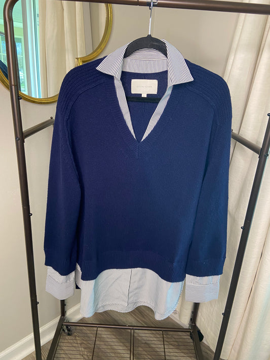 Brochu Walker The Looker Layered V-Neck Sweater size L