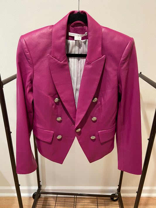 Veronica Beard Cooke Leather Dickey Jacket size 6