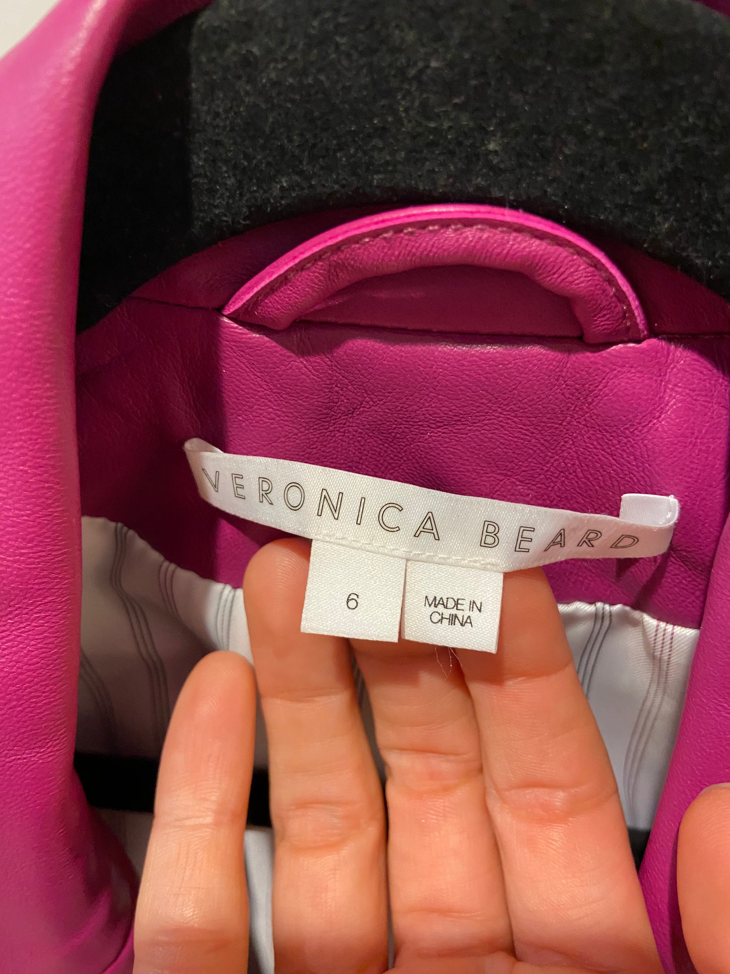 Veronica Beard Cooke Leather Dickey Jacket size 6