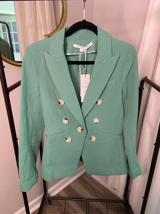 Veronica Beard Agate Green Emsley Linen Jacket size 2