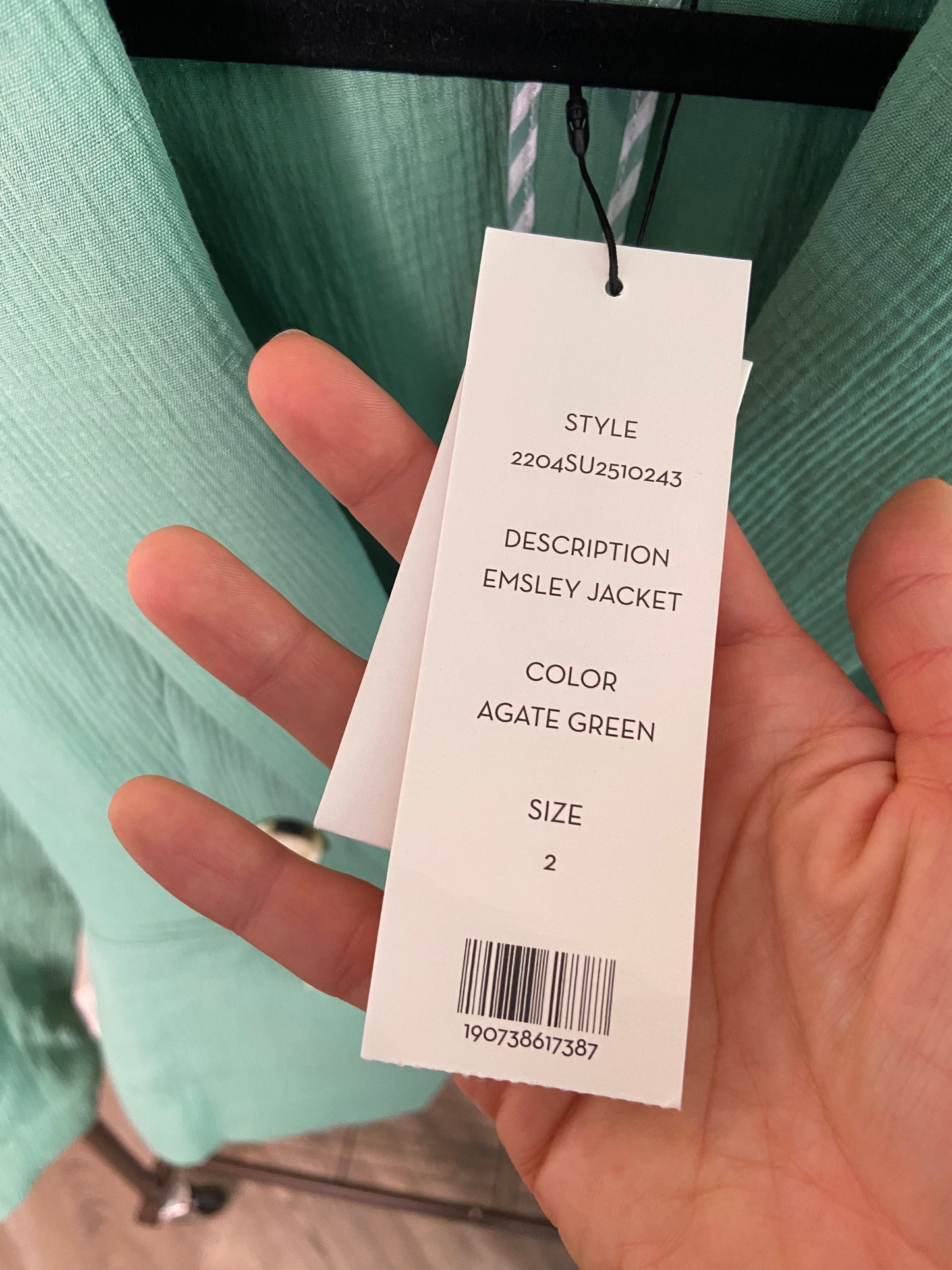 Veronica Beard Agate Green Emsley Linen Jacket size 2