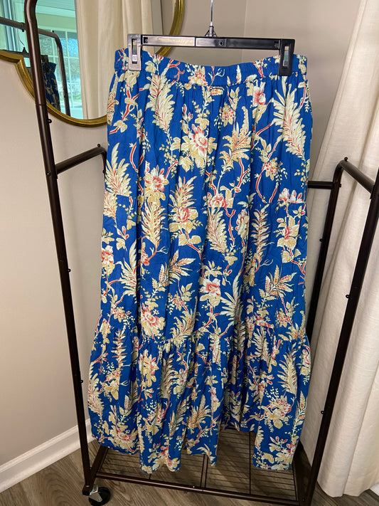 Mille Blue Floral Maxi Skirt size XL