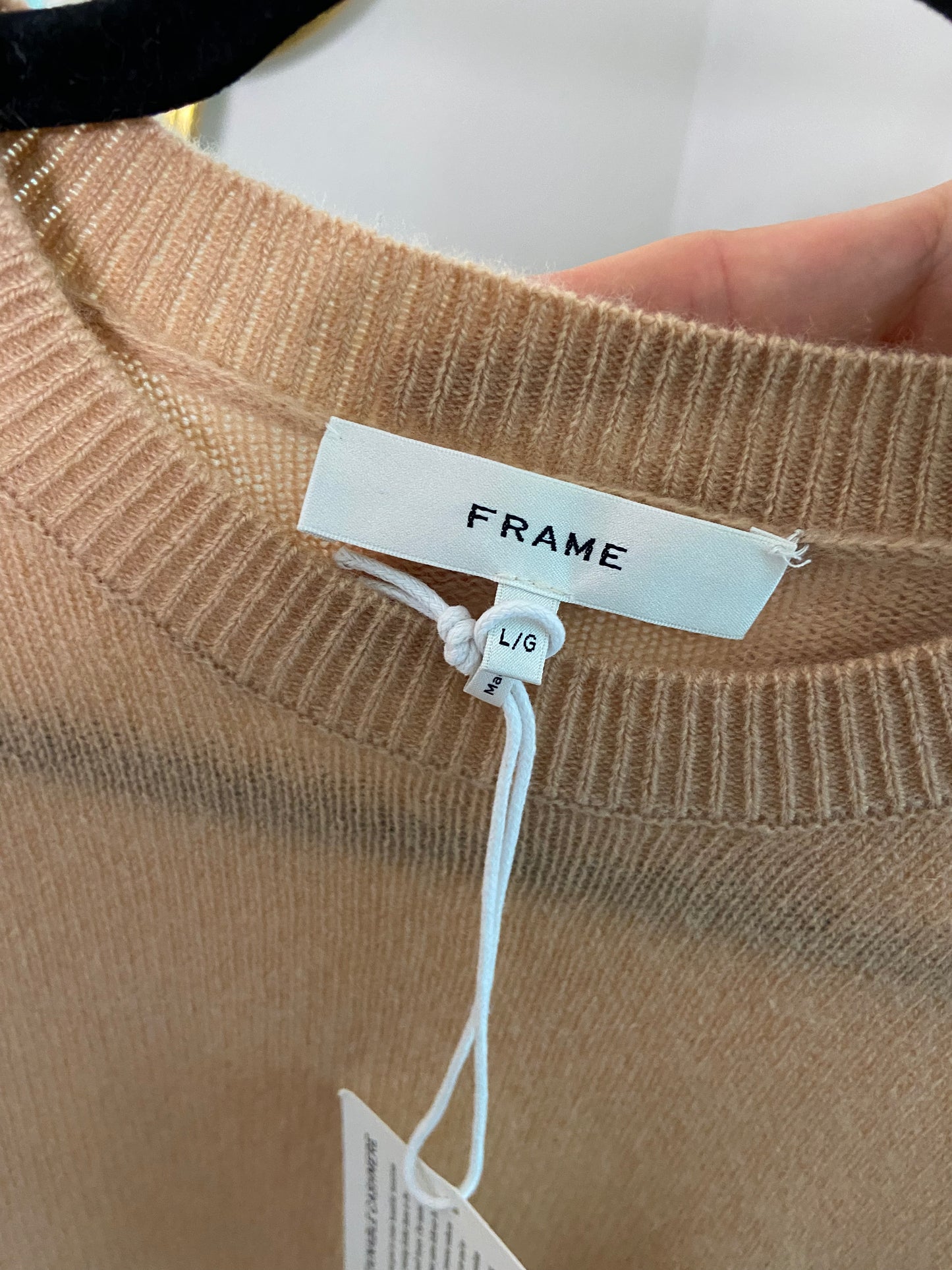 Frame Ruched Sleeve Cashmere Top size L