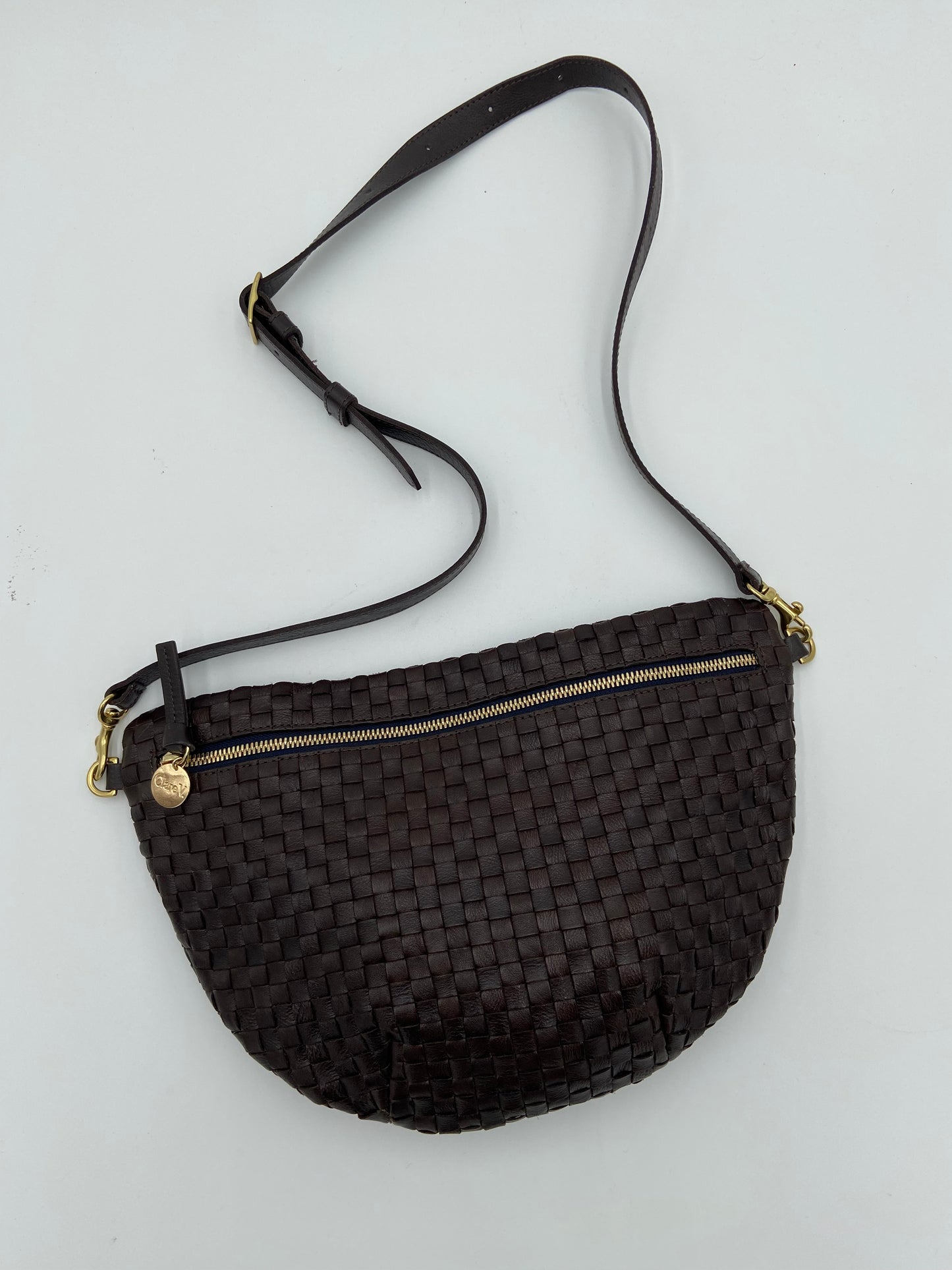 Clare V Grande Fanny in Tobacco Woven Check