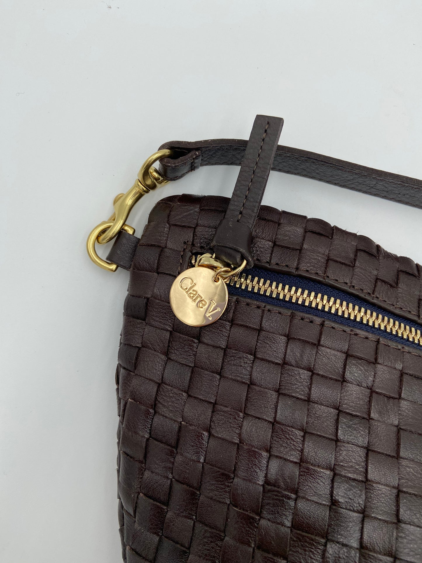 Clare V Grande Fanny in Tobacco Woven Check