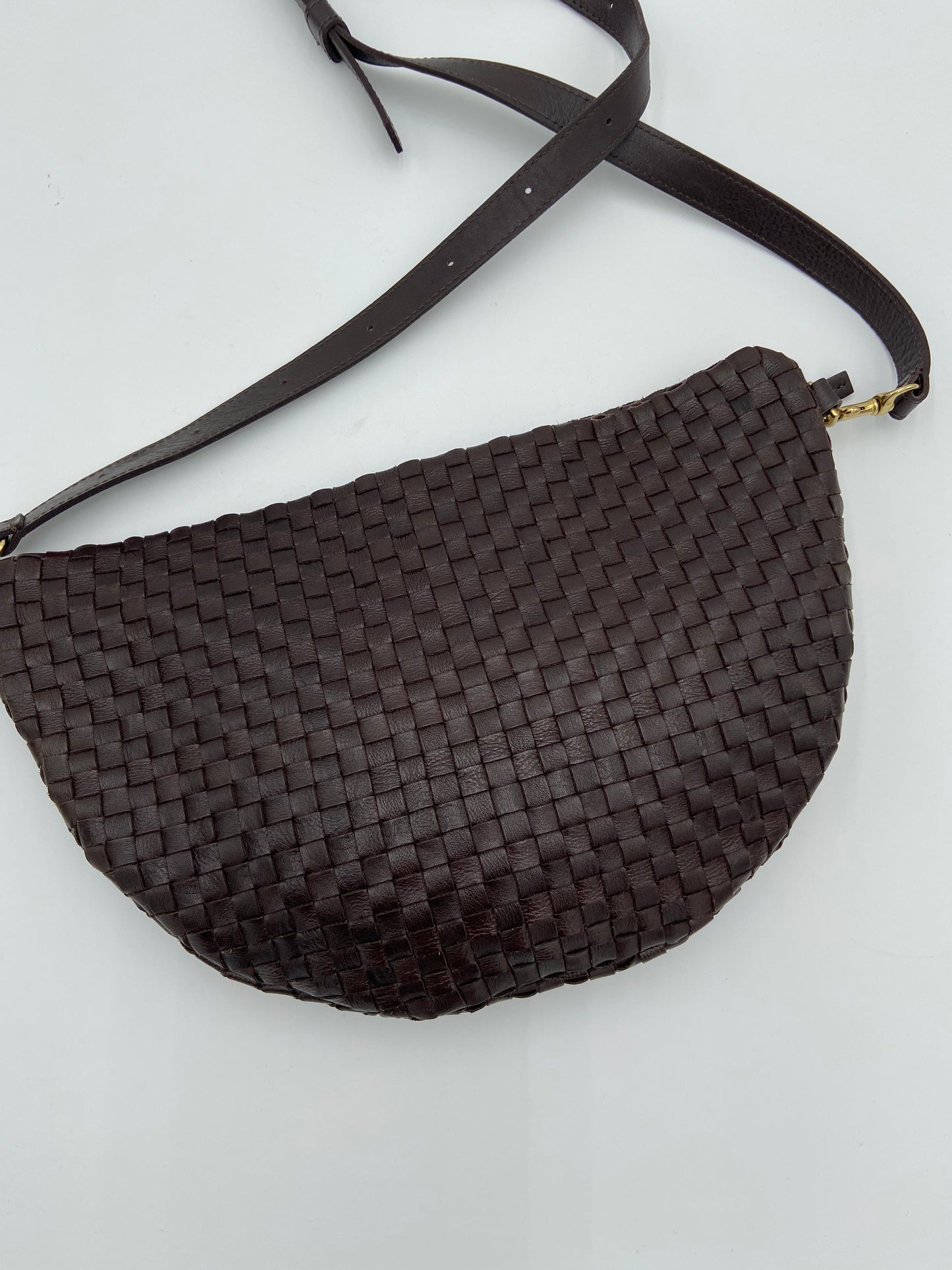 Clare V Grande Fanny in Tobacco Woven Check