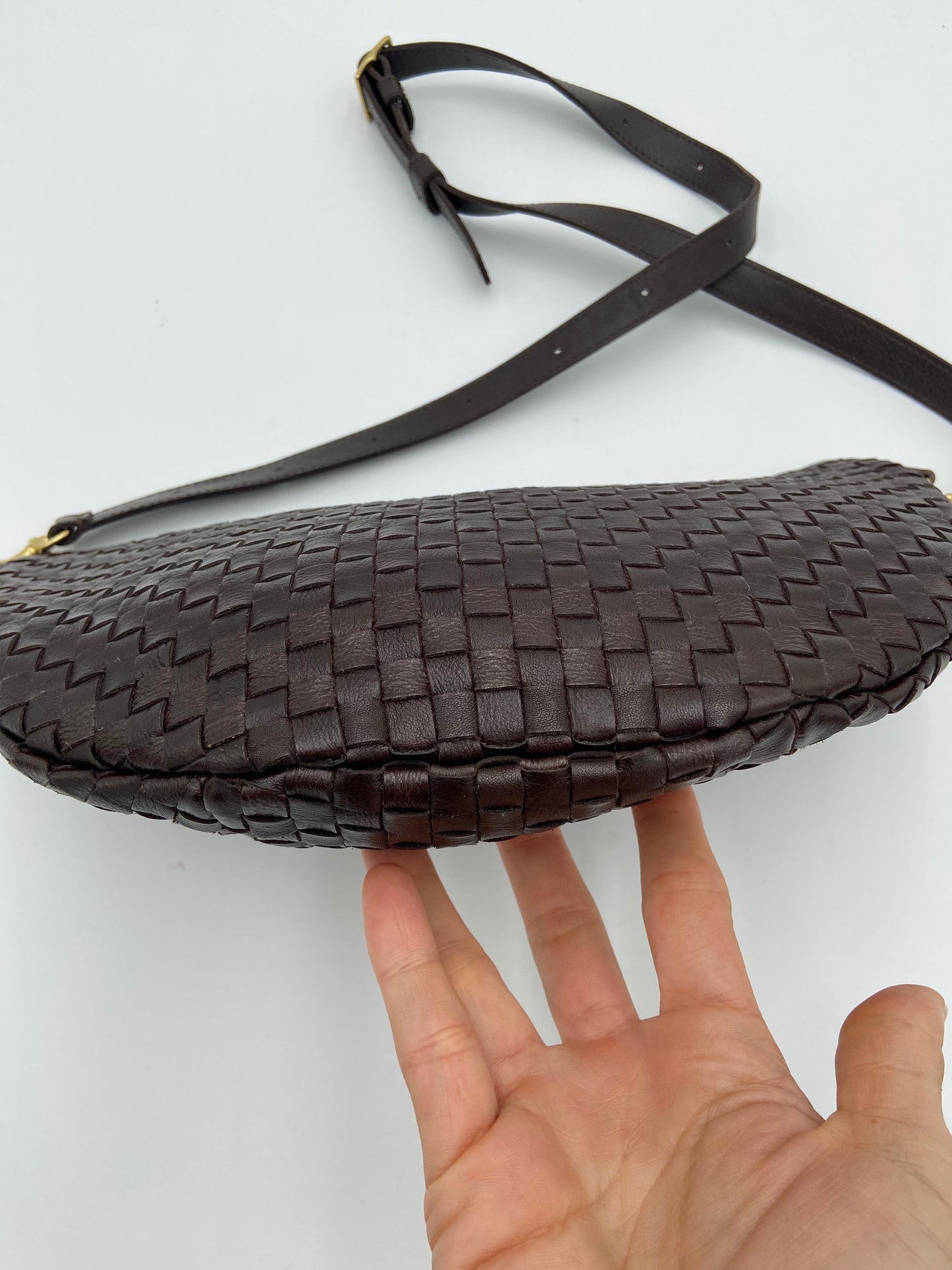 Clare V Grande Fanny in Tobacco Woven Check