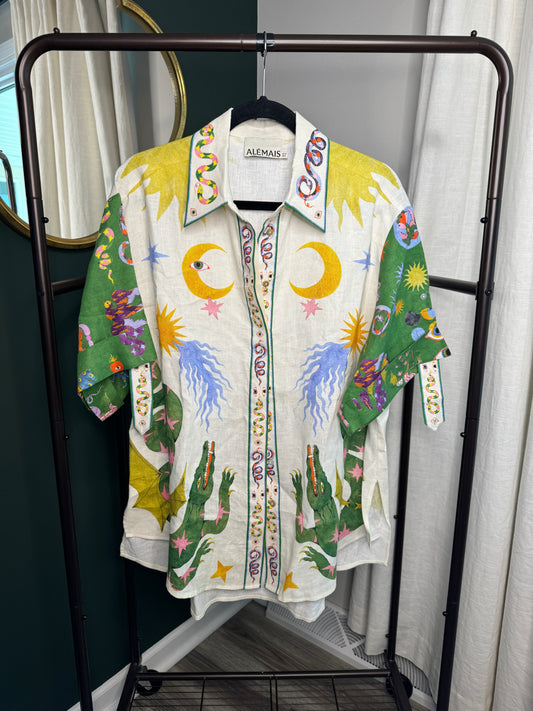 ALEMAIS Seeker Linen Shirt size 8