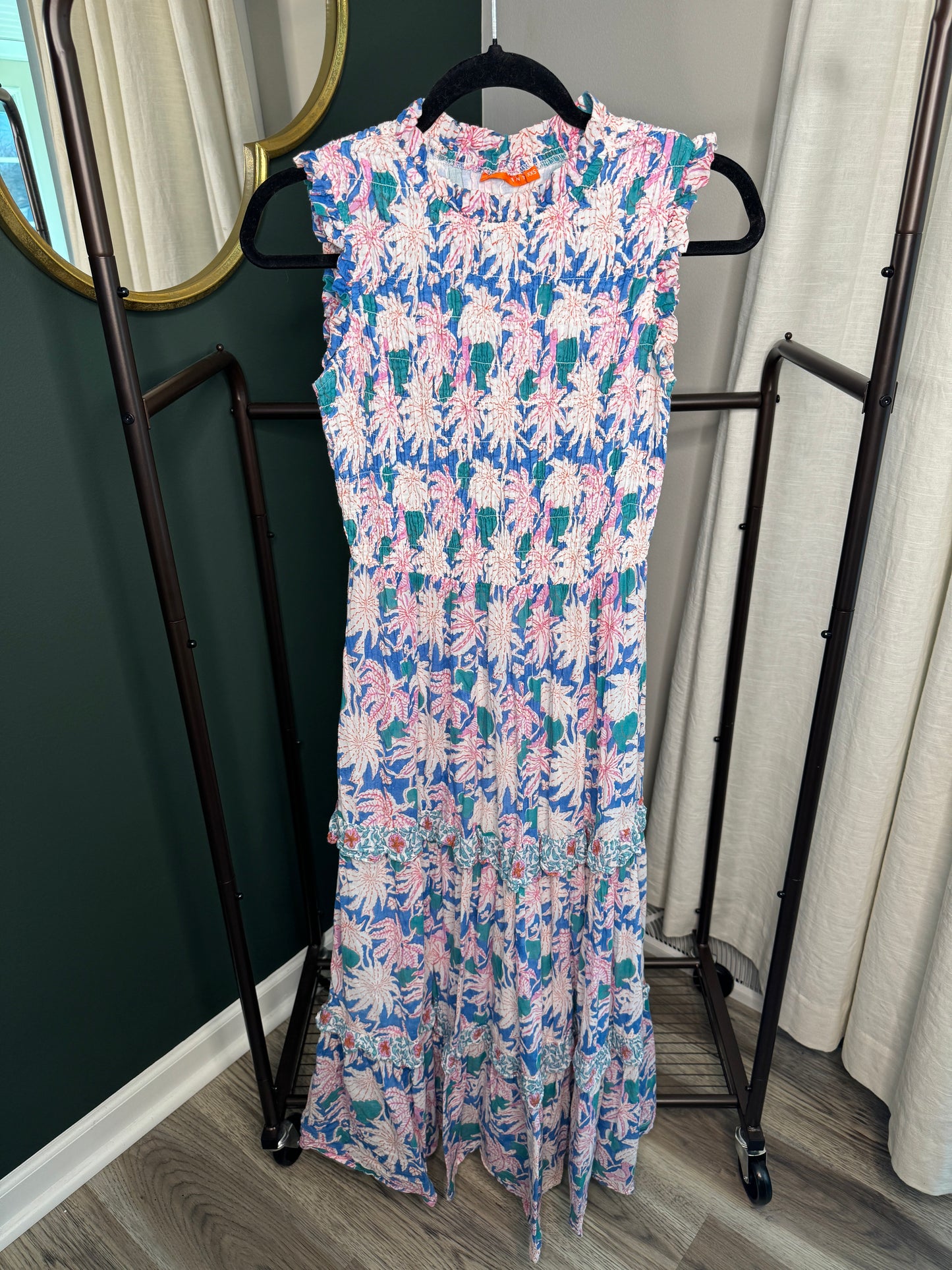 Oliphant Smocked Midi Dress size XXS