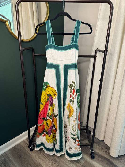 Alemais Frutta Linen Midi Dress size 0