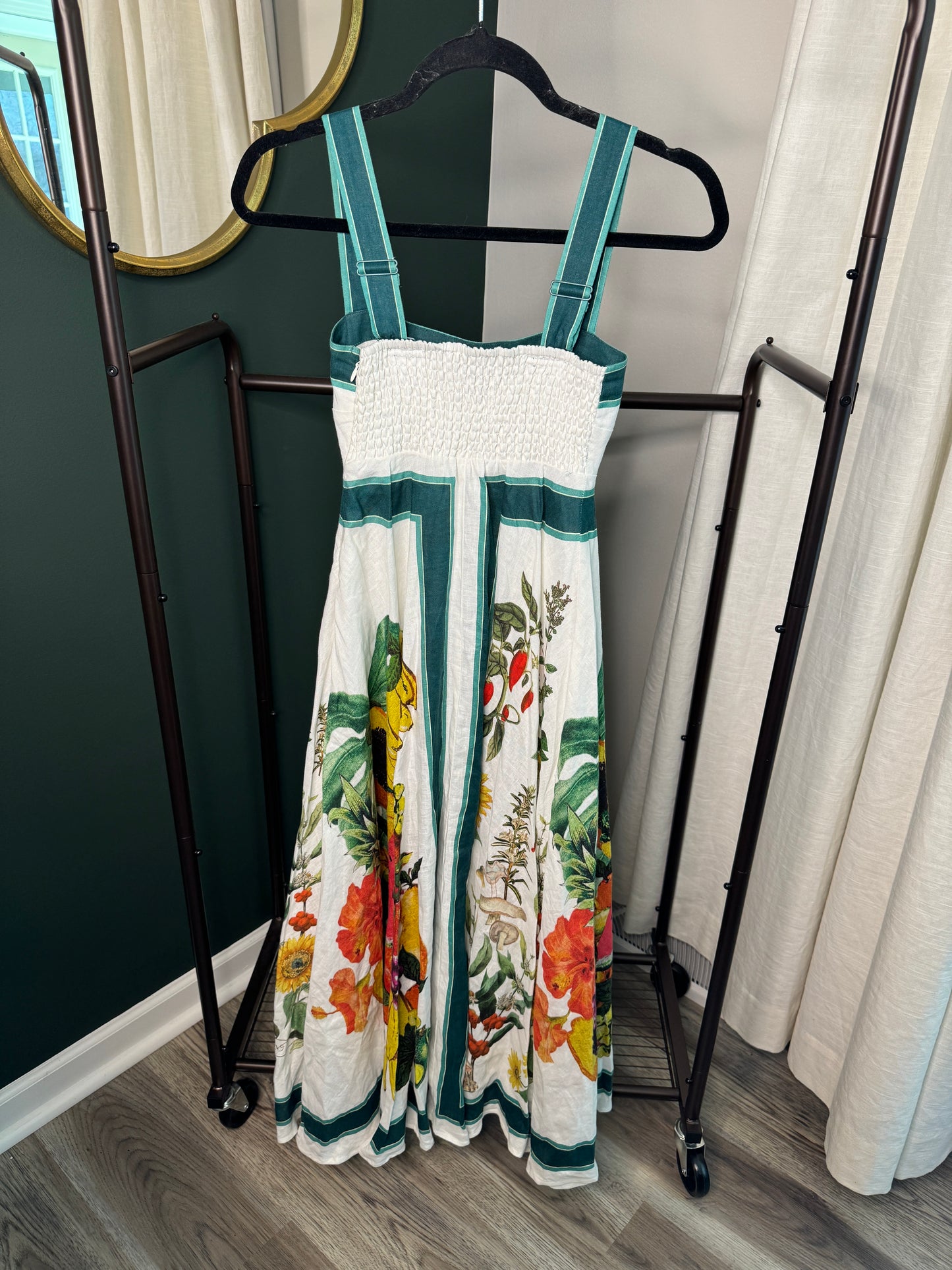 Alemais Frutta Linen Midi Dress size 0