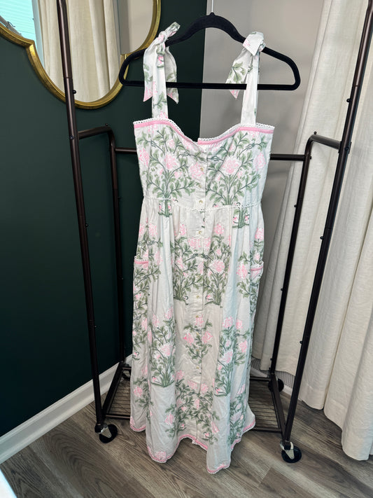 Juliet Dunn Shoulder Tie Midi Dress size 1
