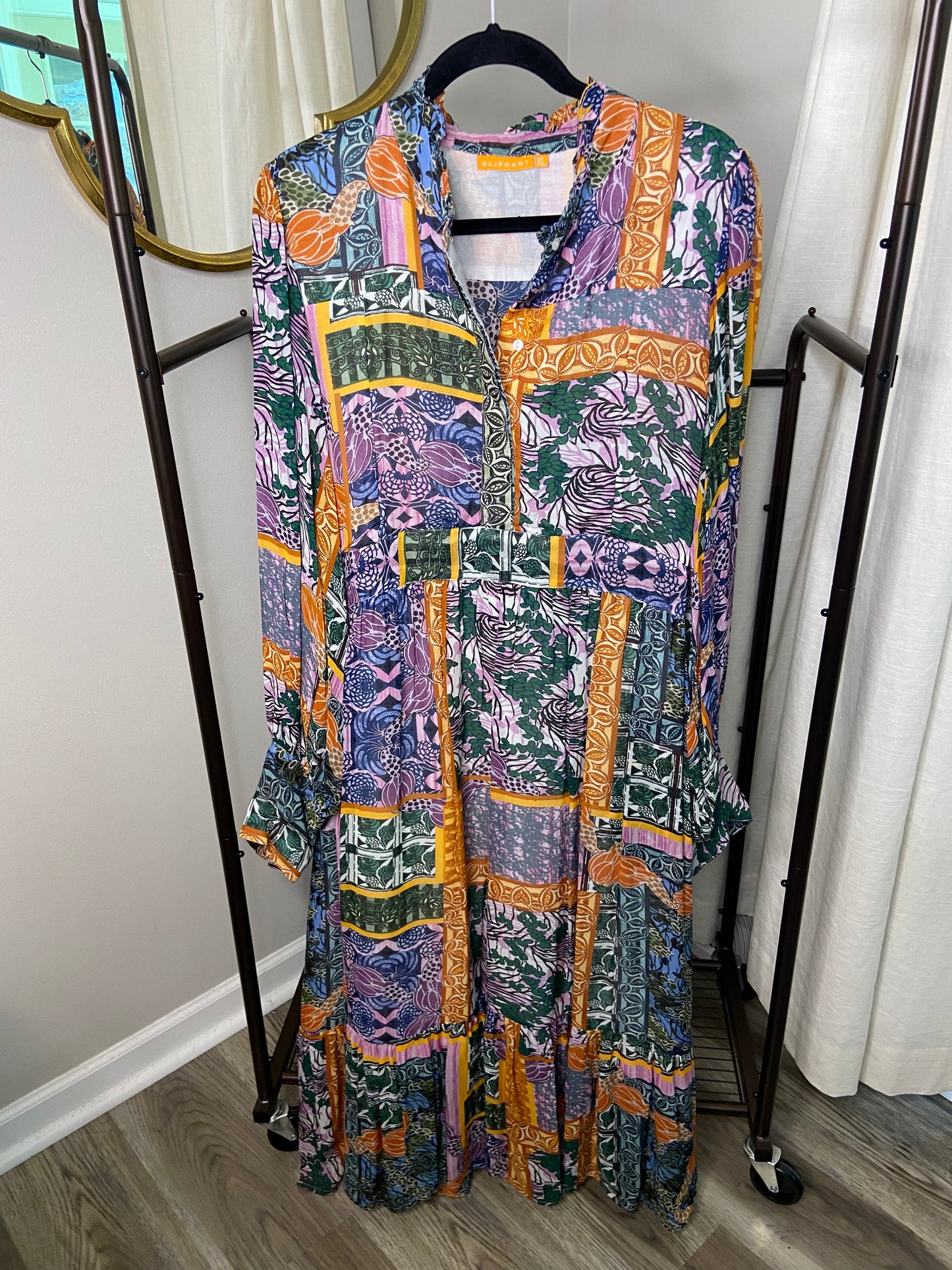 Oliphant Shirt Waist Maxi Dress In Janeiro Lilac size XL