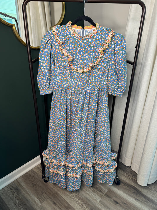 CeliaB Abaca Blue Corduroy Dress size XS