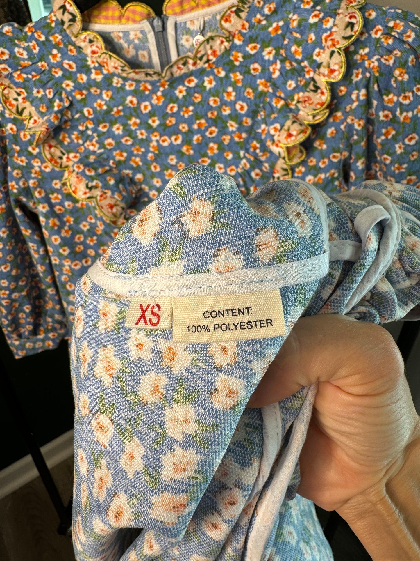 CeliaB Abaca Blue Corduroy Dress size XS