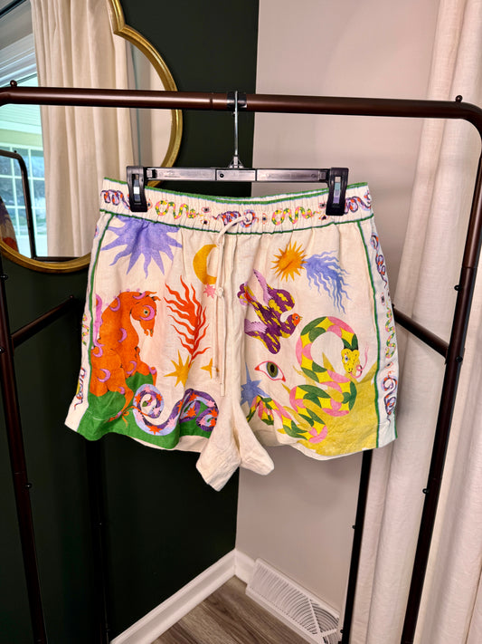 ALEMAIS Seeker Linen Shorts size 8