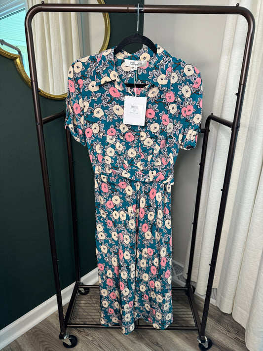 Diane Von Furstenberg Deborah Whimsical Floral Midi Dress size 4