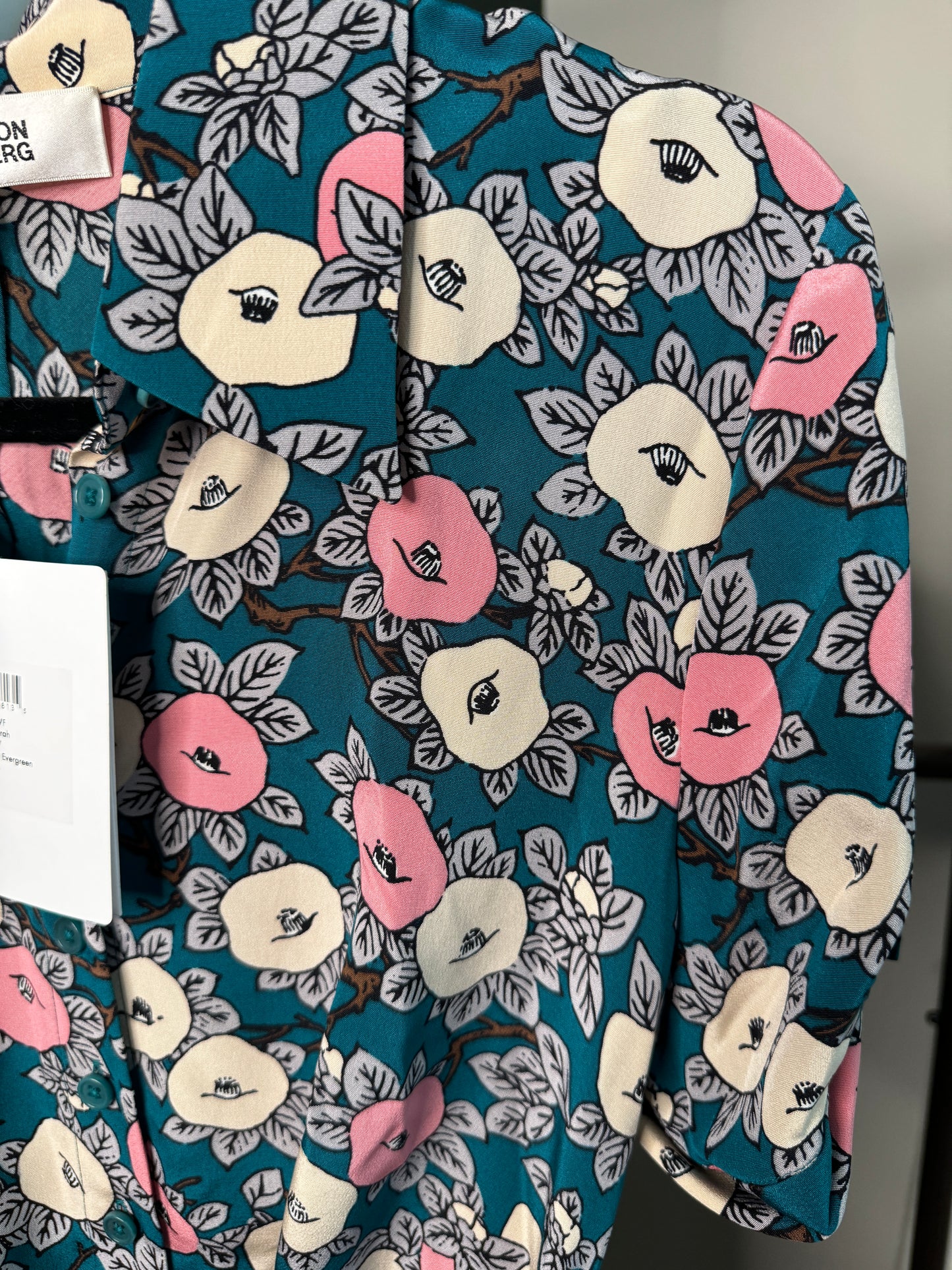Diane Von Furstenberg Deborah Whimsical Floral Midi Dress size 4
